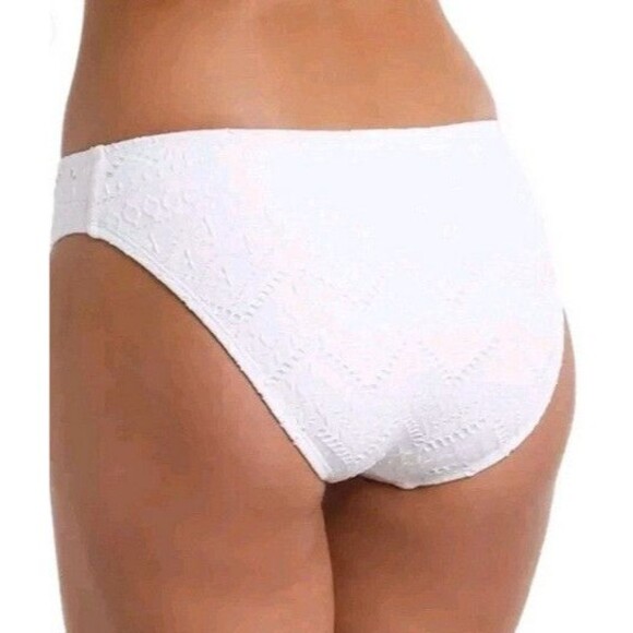 NWT La Blanca Saltwater Sands Hipster Bikini Bottoms White Size 12 - Picture 2 of 2